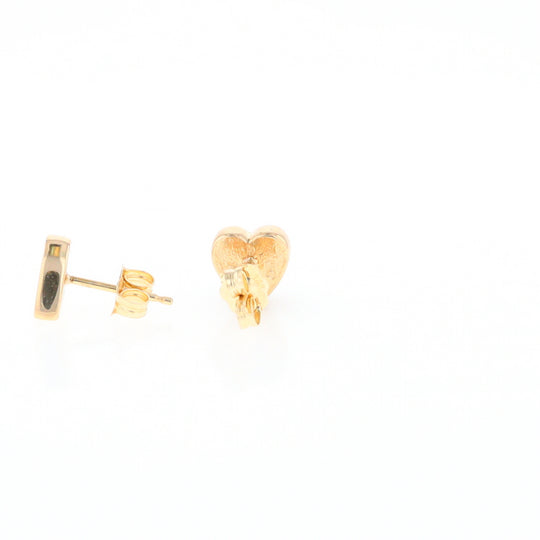 Gold Quartz Heart Stud Earrings - G2