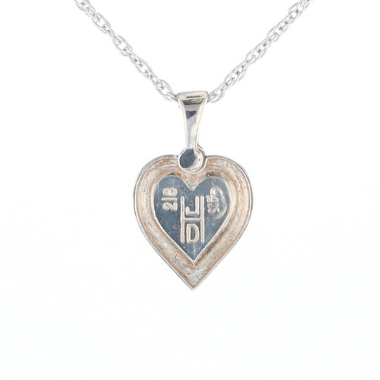 Sterling Silver Gold Quartz Inlaid Heart Pendant - G3