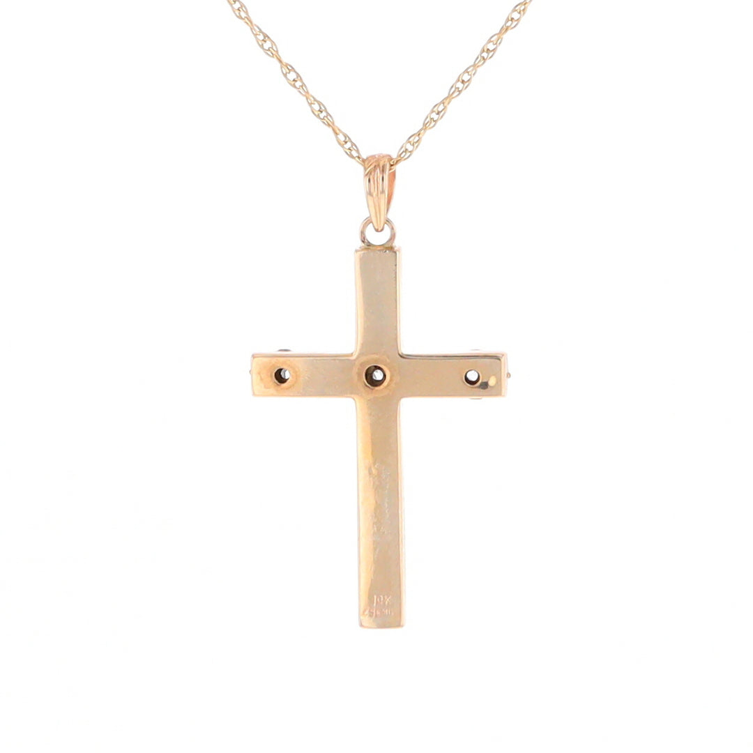 Vintage Incised Diamond Cross Pendant