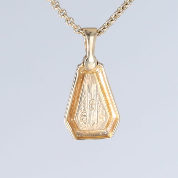 Opal Triangle Inlay with .02ctw Diamond Pendant