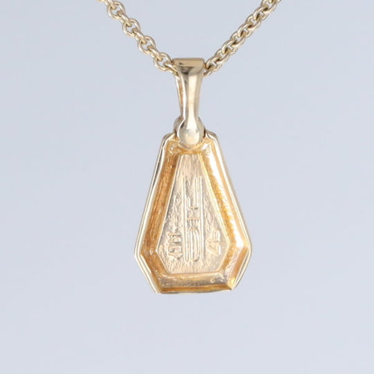 Opal Triangle Inlay with .02ctw Diamond Pendant