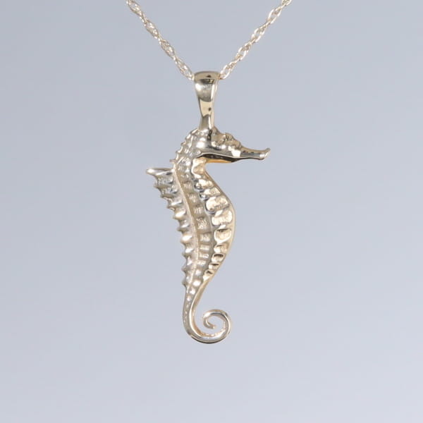 Opal Pendant Inlaid Realistic Sea Horse Design