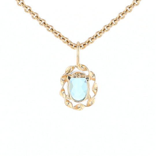 Blue Topaz Twisted Frame Pendant