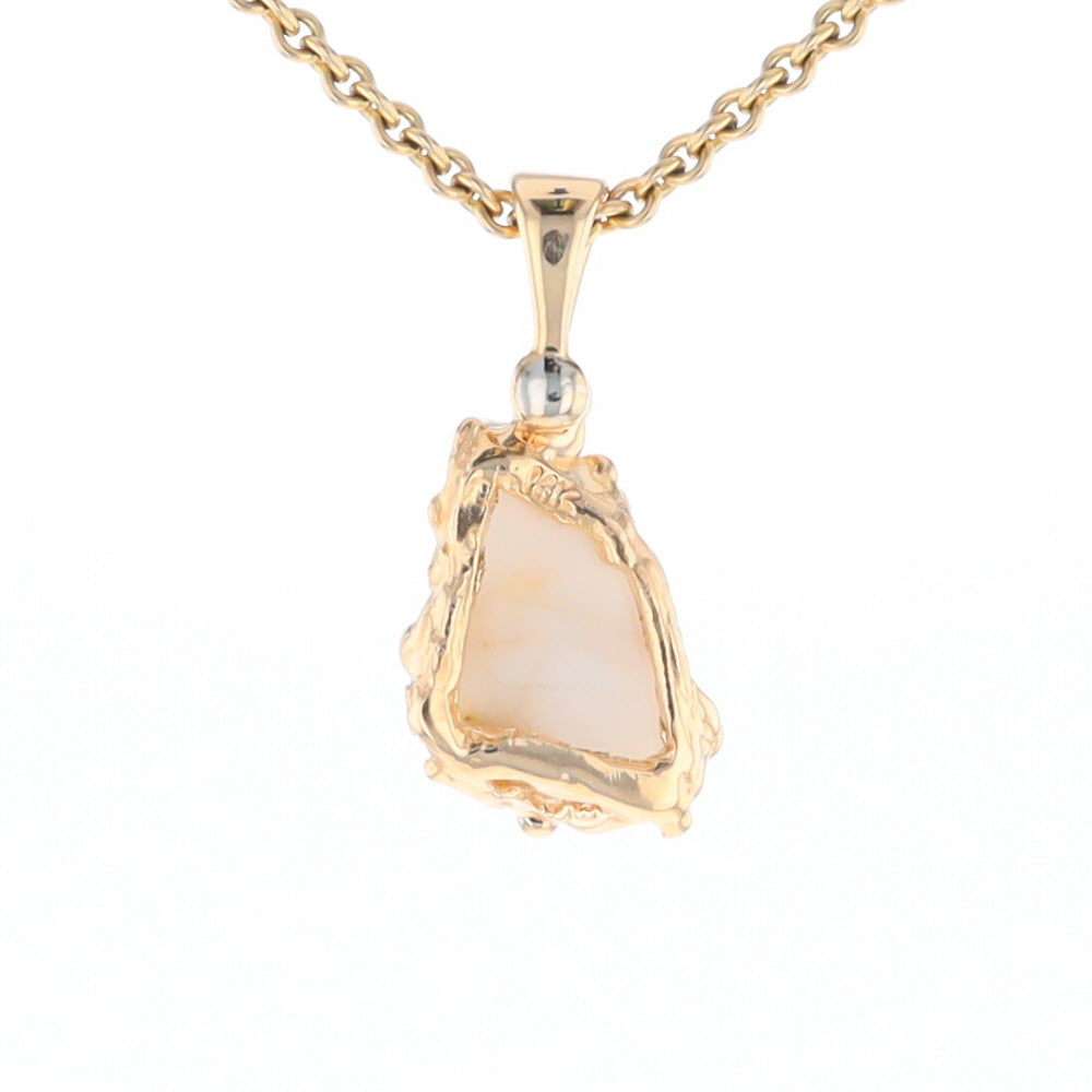 Rough Gold Quartz Freeform Pendant