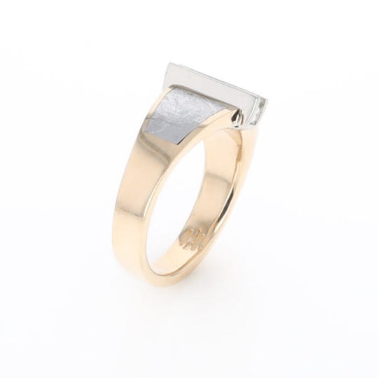 Meteorite Ring Double Sided Inlaid Design with .23ctw Diamonds
