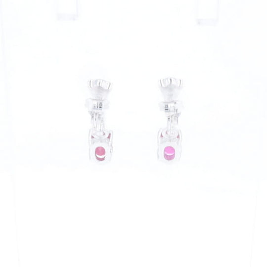 Oval Ruby Dangle Earrings