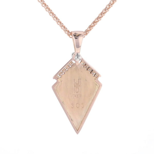 Turquoise Kite Shaped Inlaid Pendant with 0.19ctw Diamonds