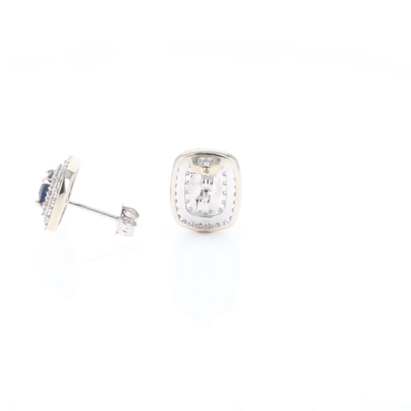 Double Halo Sapphire Earrings