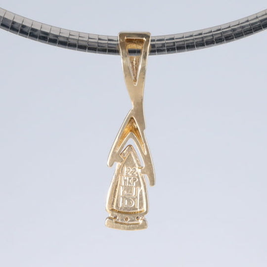 Opal Pendant Triangle Inlaid Design with .06ctw Round Diamonds