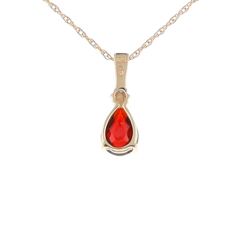 Pear Checkered Garnet Pendant