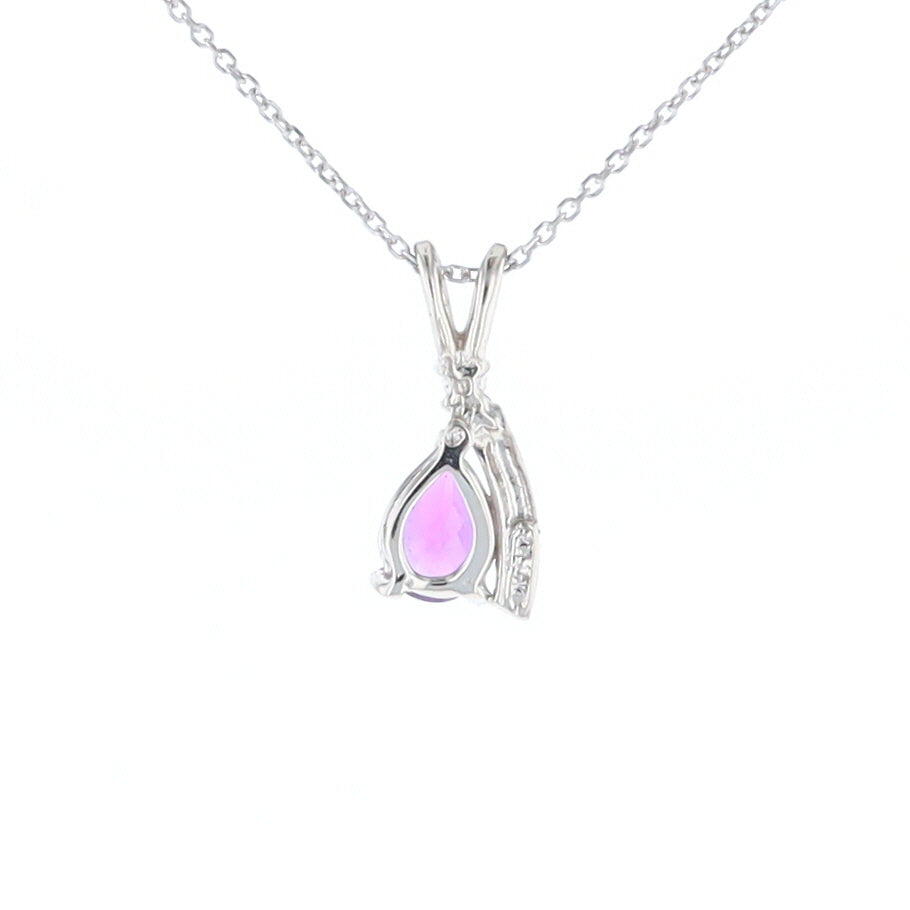 Amethyst Pear Ribbon Necklace