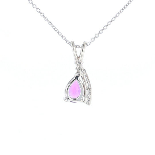 Amethyst Pear Ribbon Necklace