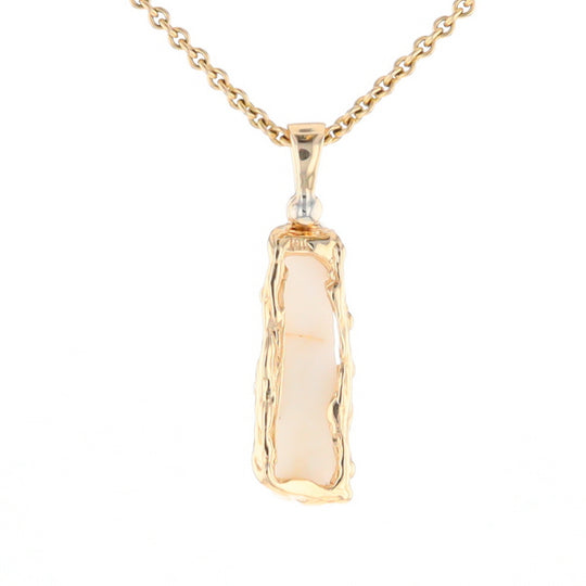 Gold Quartz Freeform Pendant - G1