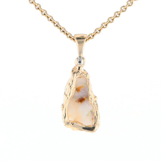 Rough Gold Quartz Freeform Pendant