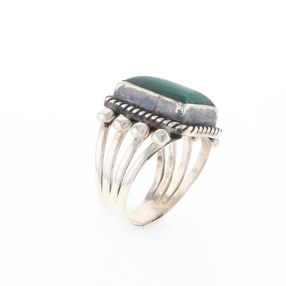 Native Rectangle Malachite Ring