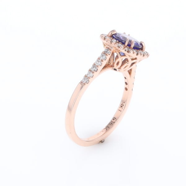 Rose Gold Tanzanite Halo Ring