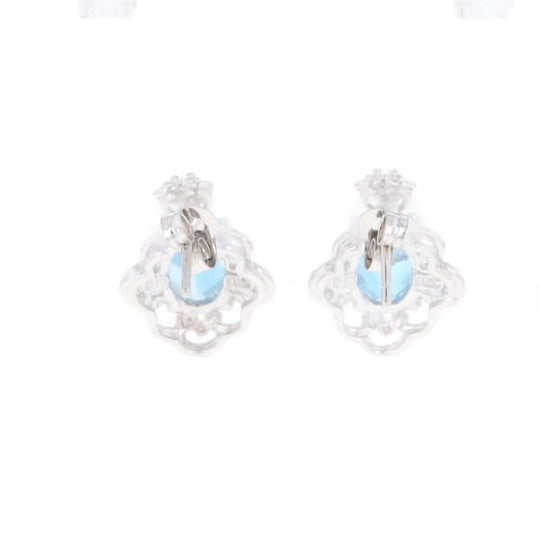 London Blue Topaz in Filigree Setting Dangle Earrings
