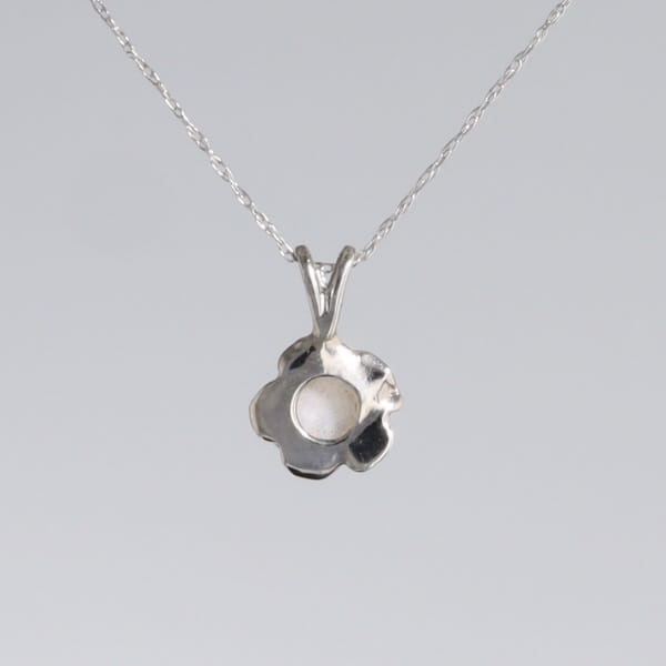White Opal Flower Pendant
