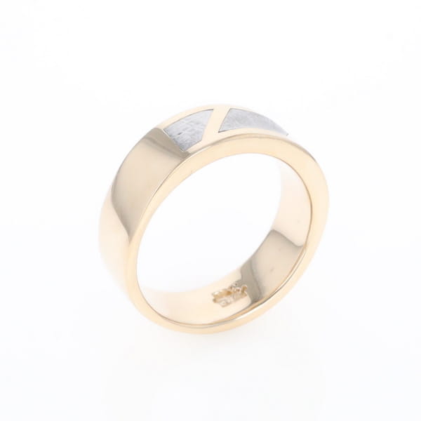 Meteorite Ring, 3 Section Inlaid Design