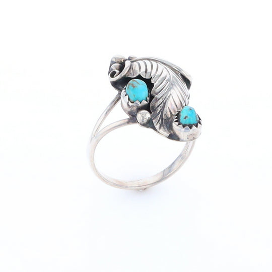 Native Turquoise Feather Ring