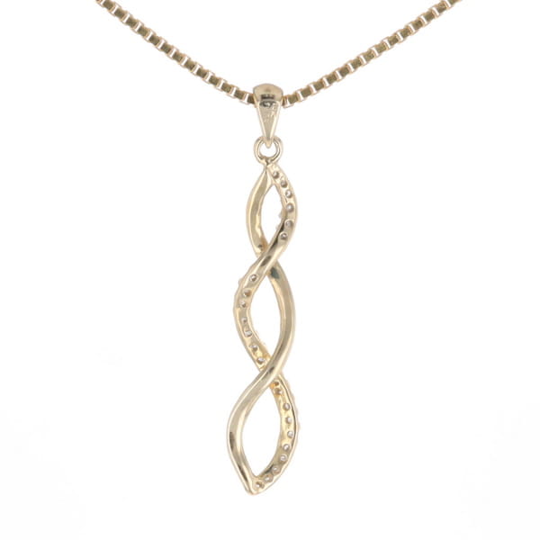 Ribbon Twist Diamond Pendant