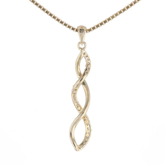 Ribbon Twist Diamond Pendant