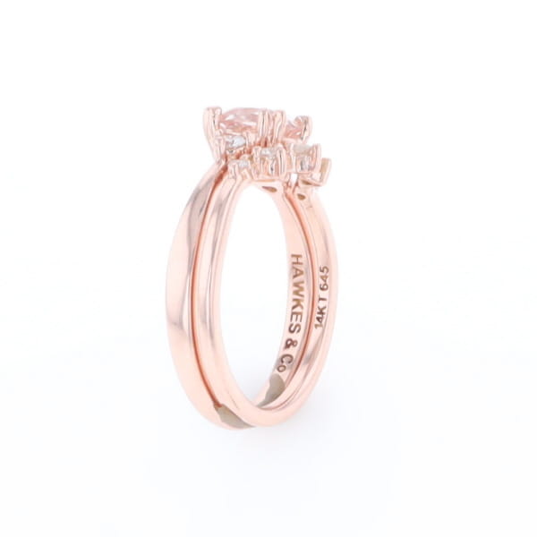 Two Ring Morganite Wedding Set