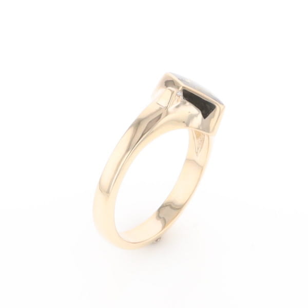G2 Gold Quartz Ring Diamond Shape Inlaid with 0.05ctw Round Diamonds