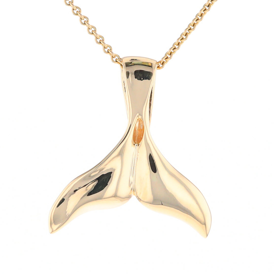 Whale Tail Necklaces Natural Nuggets Inlaid Sea Life Pendant