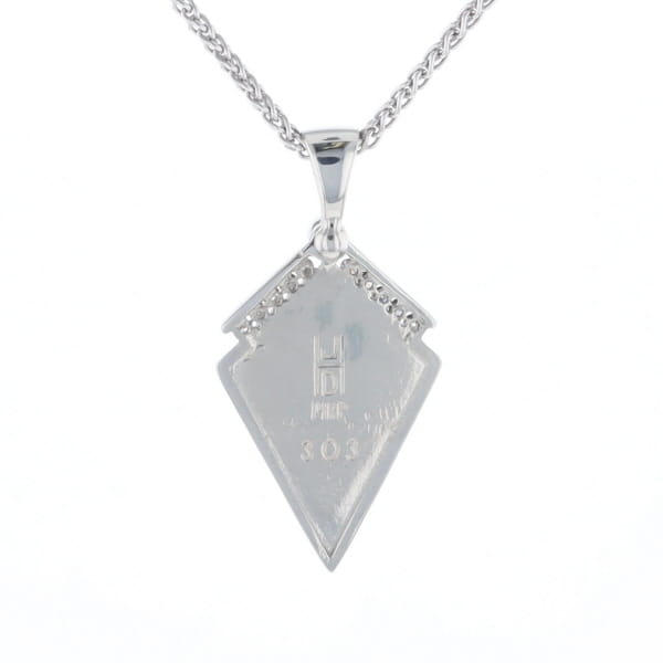 Sleeping Beauty Turquoise Kite Shaped Inlaid Pendant with 0.19ctw Diamonds