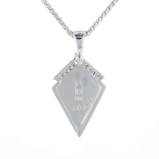 Sleeping Beauty Turquoise Kite Shaped Inlaid Pendant with 0.19ctw Diamonds