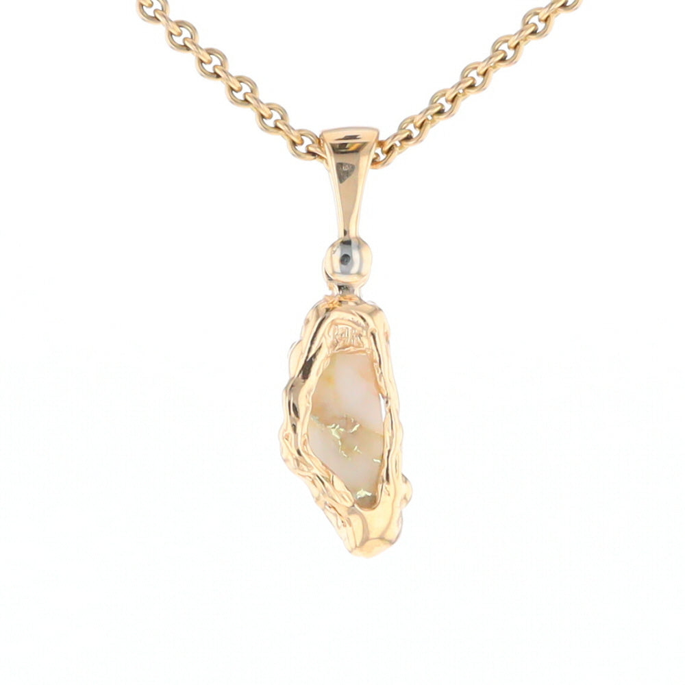 Gold Quartz Free Form Pendant