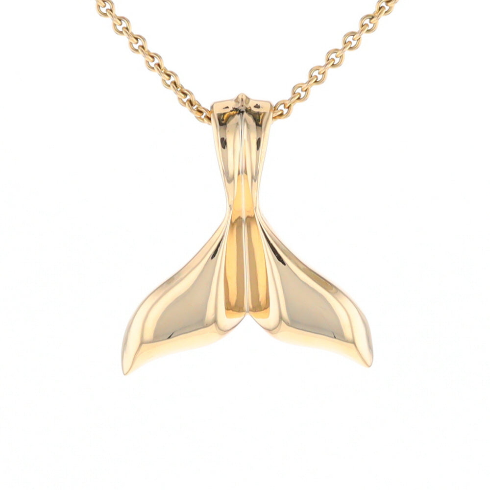 Whale Tail Natural Gold Quartz and Nuggets Inlaid Pendant