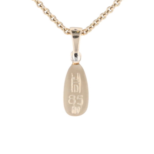 Gold Quartz Necklace Pear Shape Inlaid Pendant with .02ct Diamond