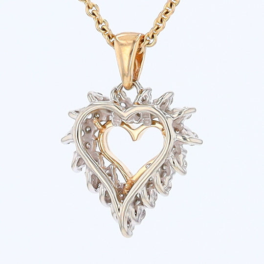 Yellow Gold Diamond Heart Pendant