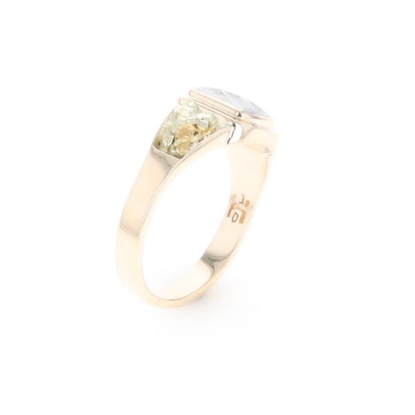 Meteorite & Gold Nugget Ring