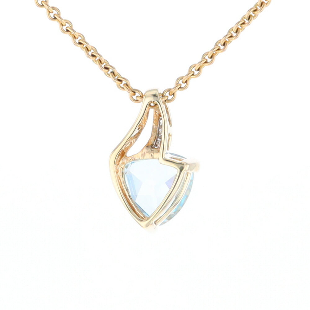 Trillion Blue Topaz Diamond Pendant