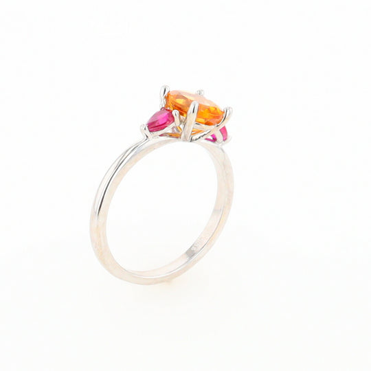 Fall Season Citrine and Ruby Ring