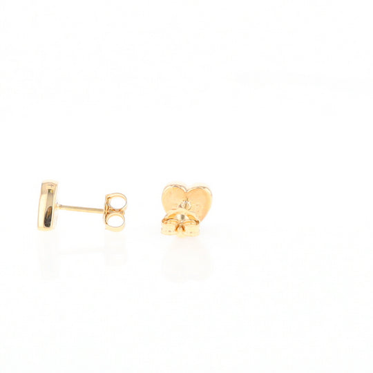 Gold Quartz Heart Stud Earrings - G2