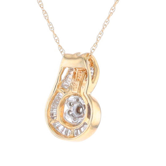 Gold Slide and Flower Diamond Pendant