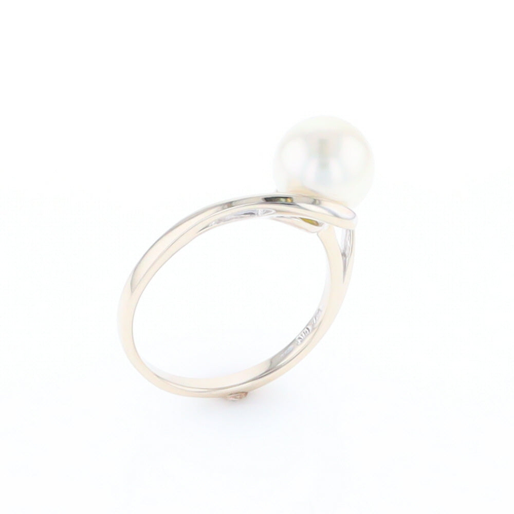 Pearl Solitaire Bypass Ring