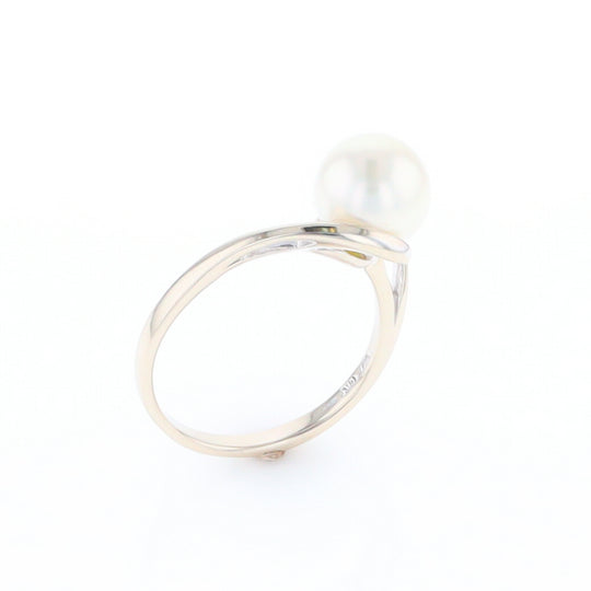 Pearl Solitaire Bypass Ring