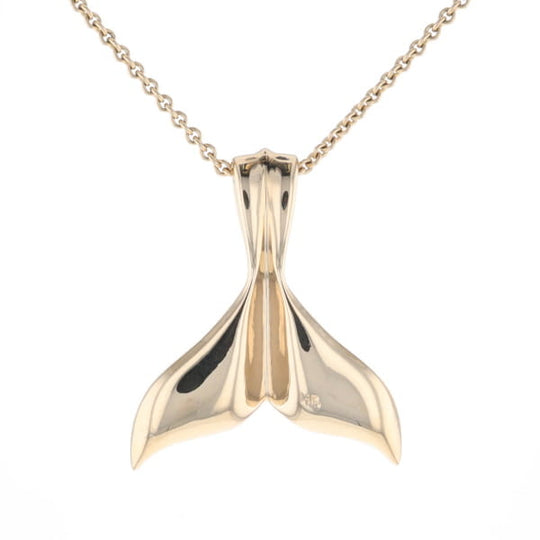 Whale Tail Necklaces Natural Gold Quartz and Nuggets Inlaid Pendant