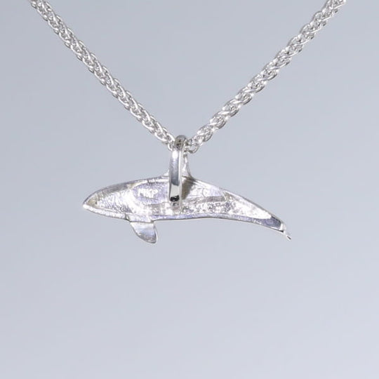 Opal Pendant Inlaid Realistic Orca Killer Whale Design