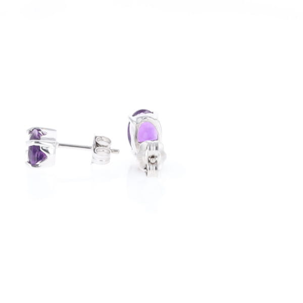 Oval Amethyst Stud Earrings