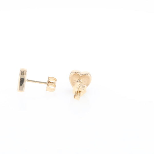 Gold Quartz Heart Stud Earrings - G2