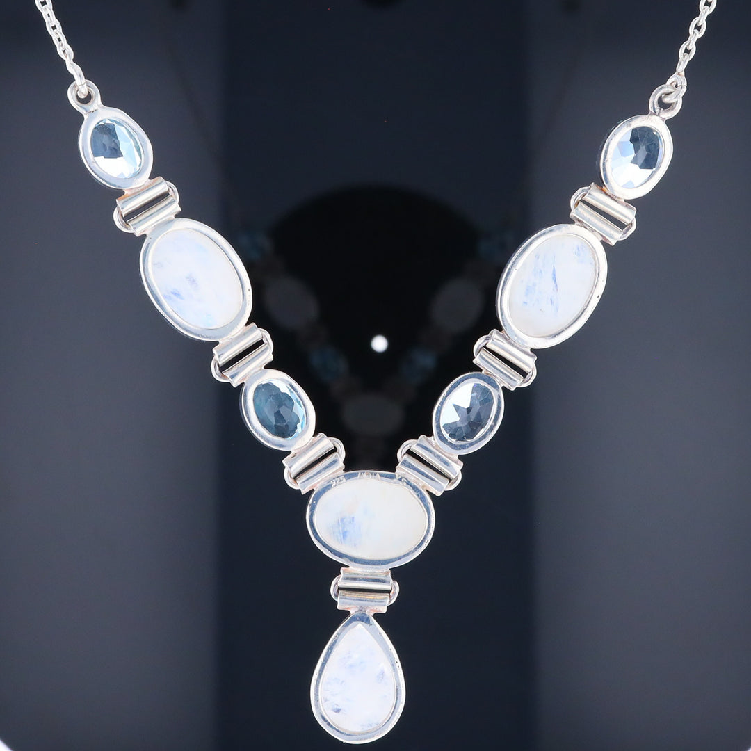 Moonstone & Blue Topaz Necklace