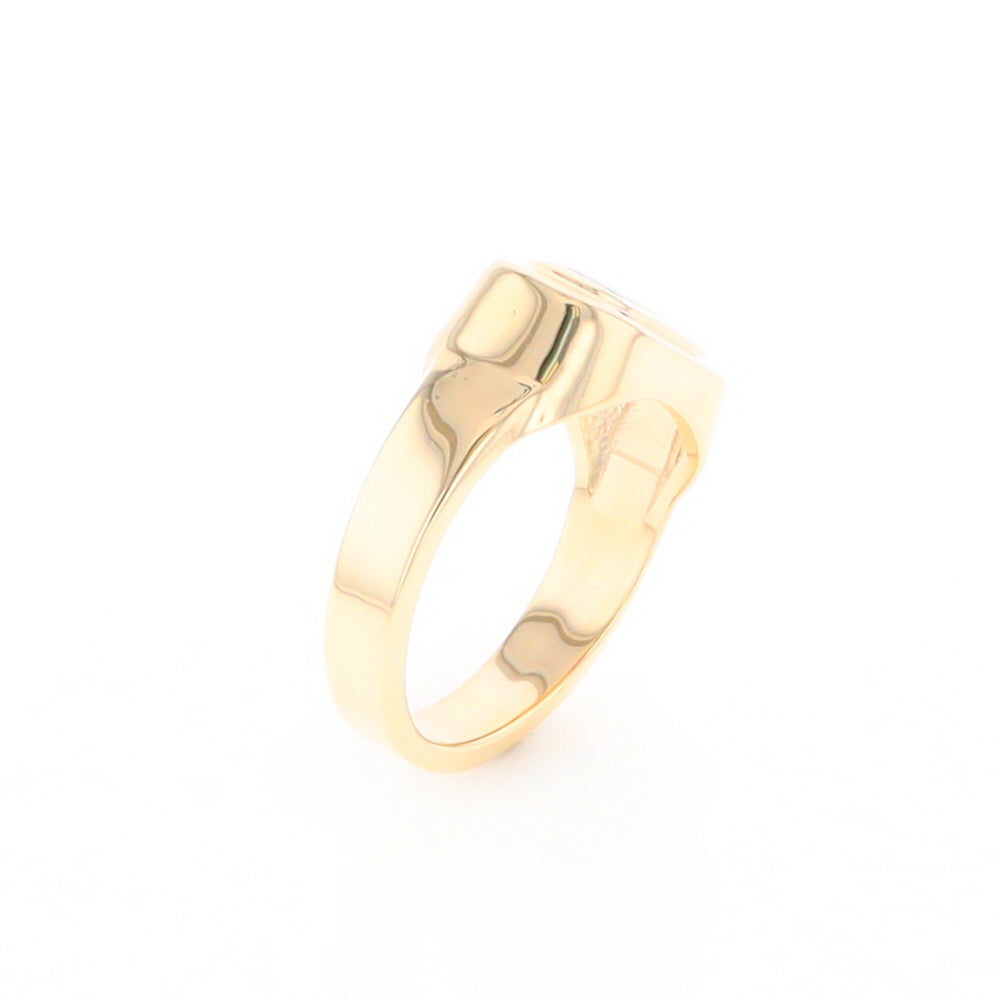 Gold Quartz Ring Oval Inlaid Design - G2