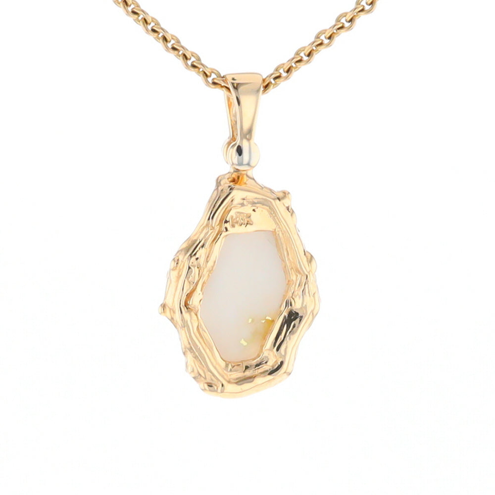 Gold Quartz Freeform Pendant