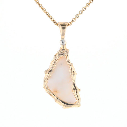 Gold Quartz Freeform Pendant